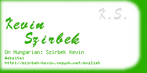 kevin szirbek business card
